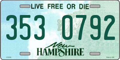 NH license plate 3530792