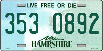 NH license plate 3530892