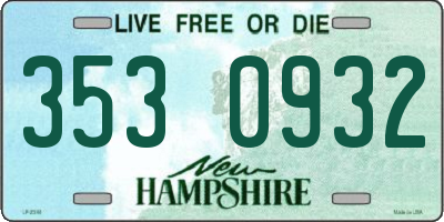 NH license plate 3530932