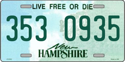 NH license plate 3530935