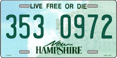 NH license plate 3530972