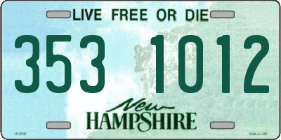 NH license plate 3531012