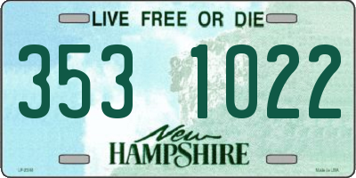 NH license plate 3531022
