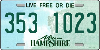 NH license plate 3531023