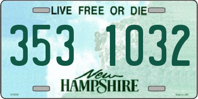 NH license plate 3531032
