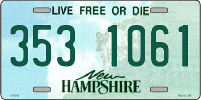 NH license plate 3531061