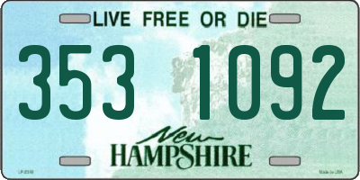 NH license plate 3531092