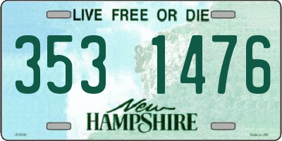 NH license plate 3531476