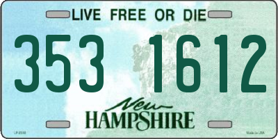 NH license plate 3531612