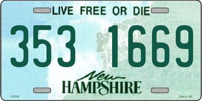 NH license plate 3531669
