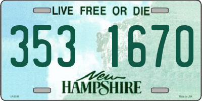 NH license plate 3531670