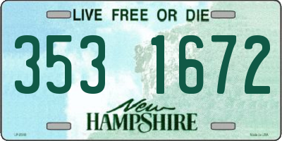 NH license plate 3531672