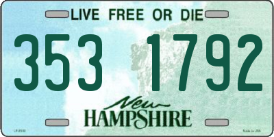 NH license plate 3531792