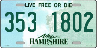 NH license plate 3531802