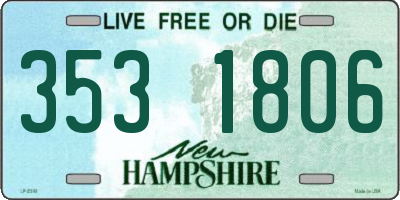 NH license plate 3531806