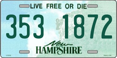 NH license plate 3531872