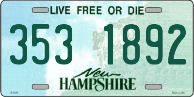 NH license plate 3531892