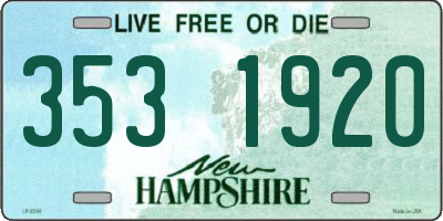 NH license plate 3531920