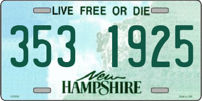 NH license plate 3531925