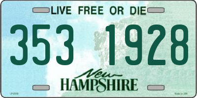 NH license plate 3531928