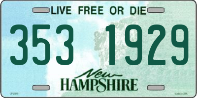 NH license plate 3531929