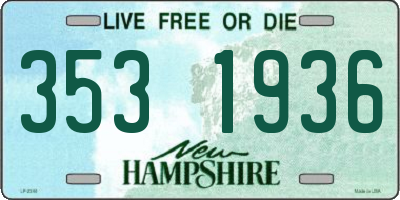 NH license plate 3531936