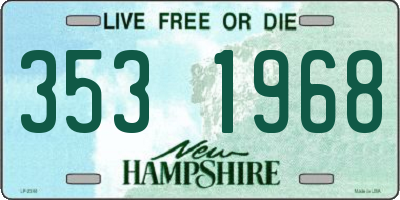 NH license plate 3531968