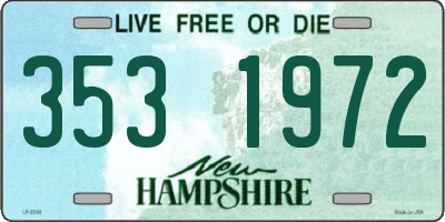 NH license plate 3531972
