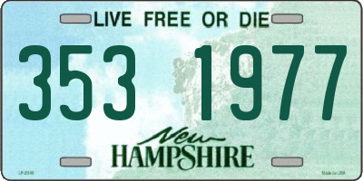 NH license plate 3531977