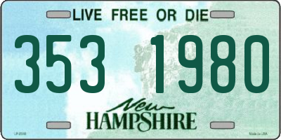 NH license plate 3531980
