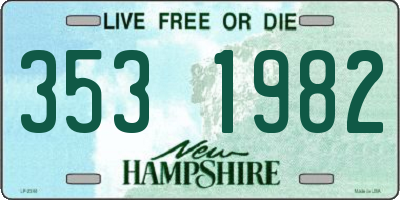 NH license plate 3531982