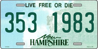NH license plate 3531983