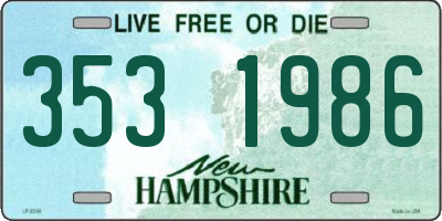 NH license plate 3531986