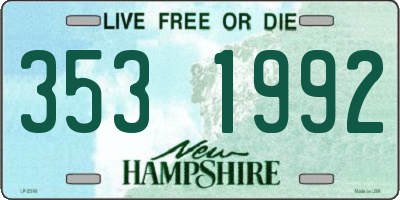 NH license plate 3531992