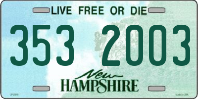 NH license plate 3532003