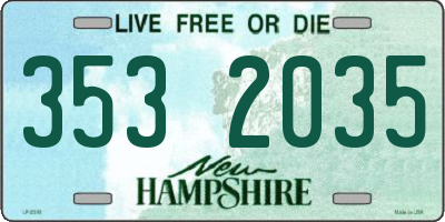NH license plate 3532035
