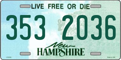 NH license plate 3532036