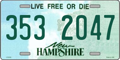 NH license plate 3532047