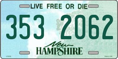 NH license plate 3532062