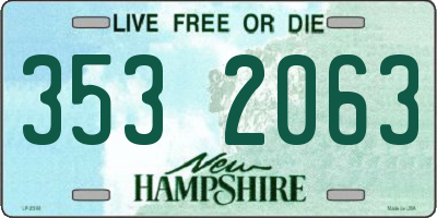 NH license plate 3532063