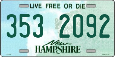 NH license plate 3532092
