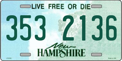 NH license plate 3532136