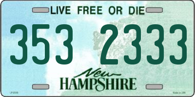 NH license plate 3532333