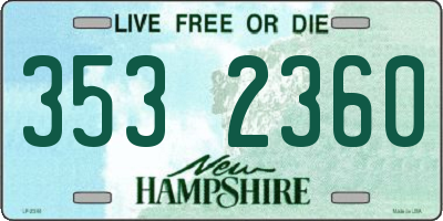NH license plate 3532360