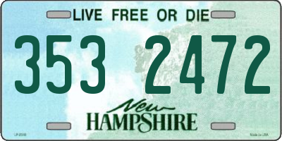 NH license plate 3532472