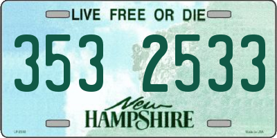 NH license plate 3532533
