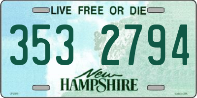 NH license plate 3532794