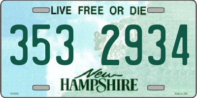 NH license plate 3532934