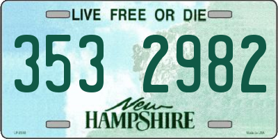 NH license plate 3532982