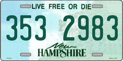 NH license plate 3532983